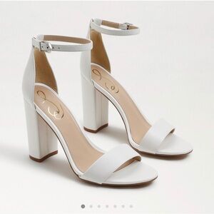 Sam Edelman White Block Heel Sandals